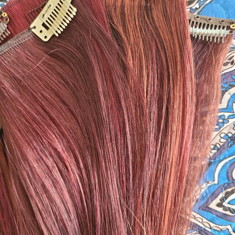 Brand new 5 pcs of fun color real hair Extensions 10 & 12 inches